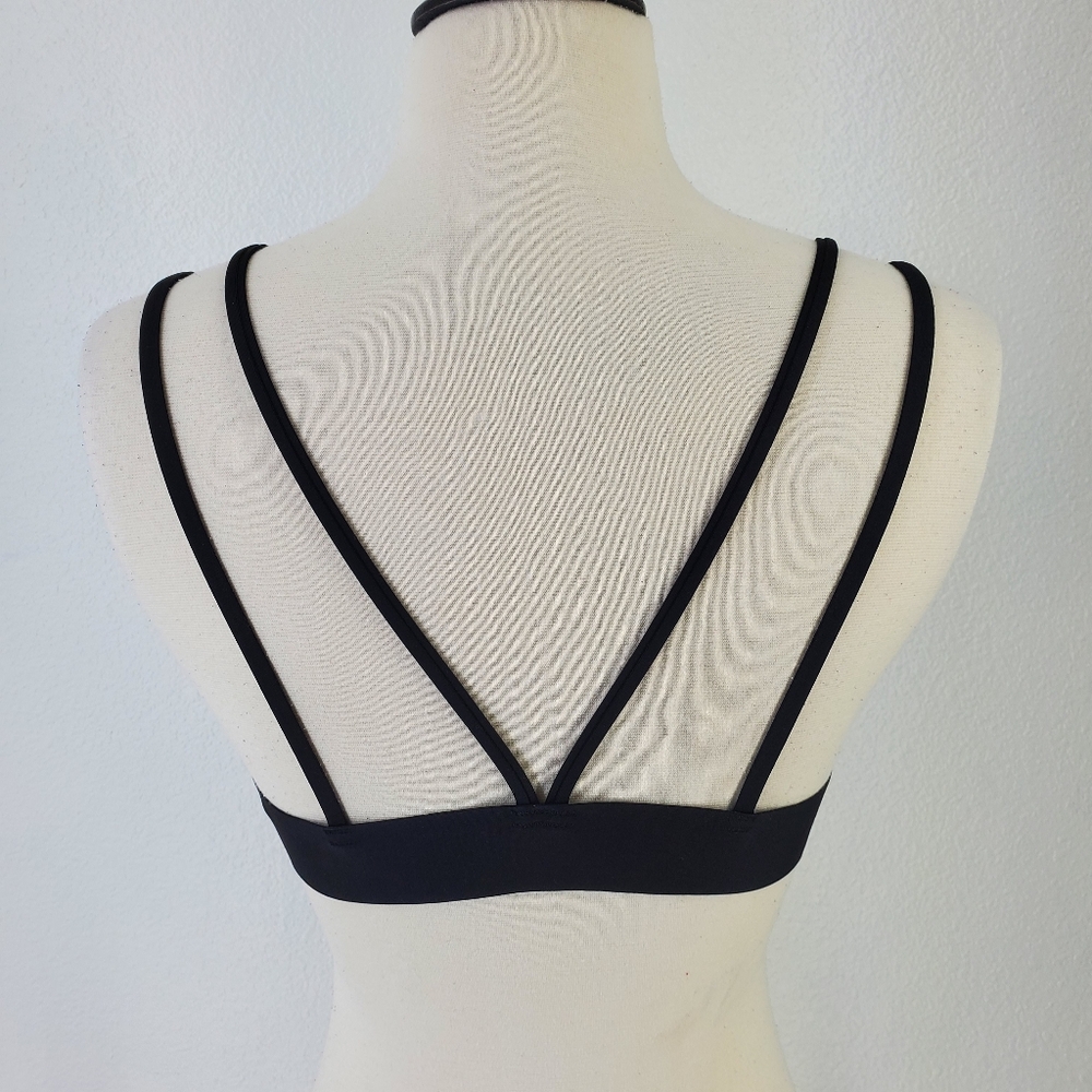 PINK Victoria's Secret Strappy Triangle Bonded Bralette Black Sz S - Picture 10 of 14